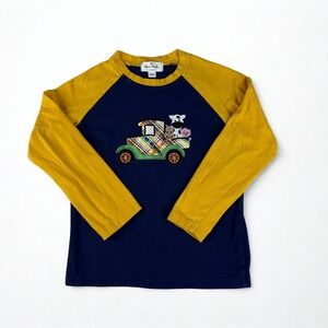 Marie Nicole Boutique Raglan Appliqué Shirt Farm Truck Yellow Blue Kids Top Fall